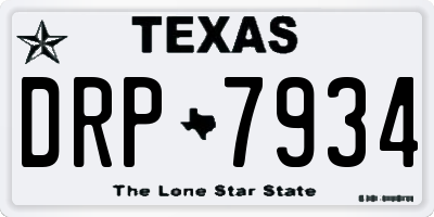 TX license plate DRP7934