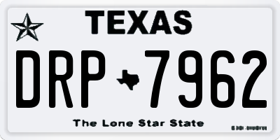 TX license plate DRP7962