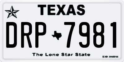 TX license plate DRP7981