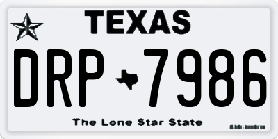 TX license plate DRP7986