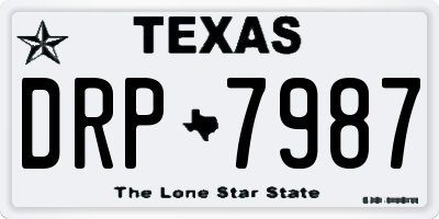 TX license plate DRP7987