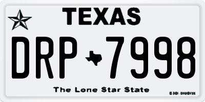 TX license plate DRP7998