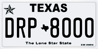TX license plate DRP8000