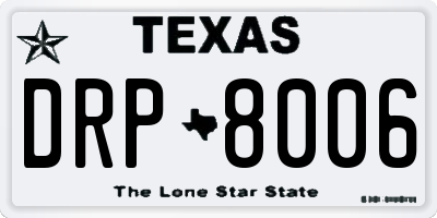 TX license plate DRP8006