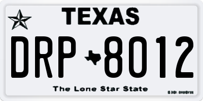 TX license plate DRP8012