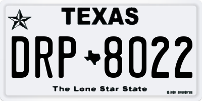 TX license plate DRP8022
