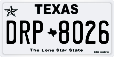 TX license plate DRP8026