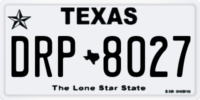 TX license plate DRP8027