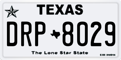 TX license plate DRP8029