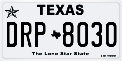TX license plate DRP8030