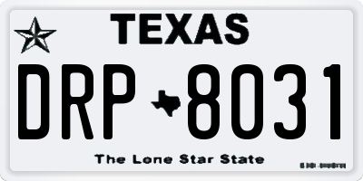 TX license plate DRP8031