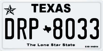TX license plate DRP8033