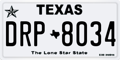 TX license plate DRP8034