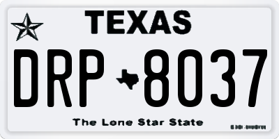 TX license plate DRP8037