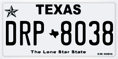 TX license plate DRP8038