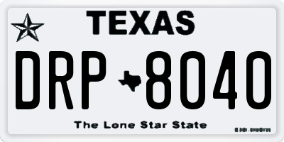 TX license plate DRP8040