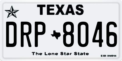 TX license plate DRP8046
