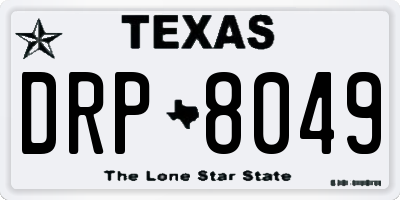 TX license plate DRP8049