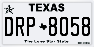 TX license plate DRP8058