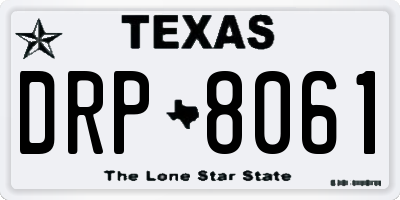 TX license plate DRP8061
