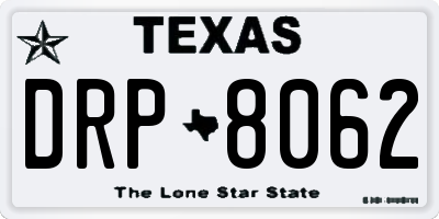 TX license plate DRP8062