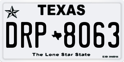 TX license plate DRP8063