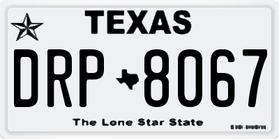 TX license plate DRP8067