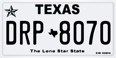 TX license plate DRP8070