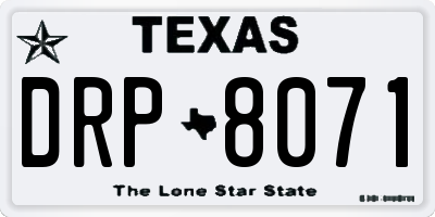 TX license plate DRP8071