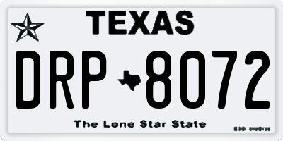 TX license plate DRP8072