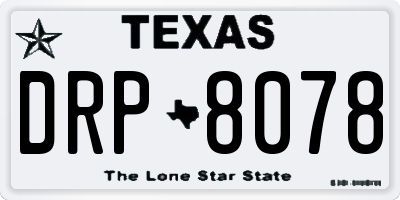 TX license plate DRP8078