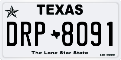 TX license plate DRP8091