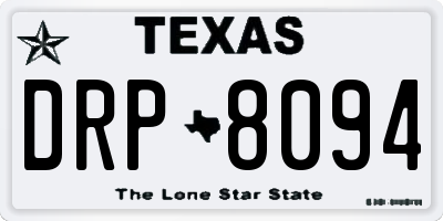 TX license plate DRP8094