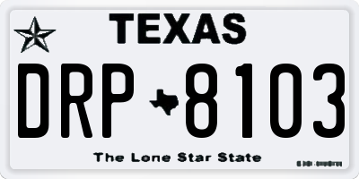 TX license plate DRP8103