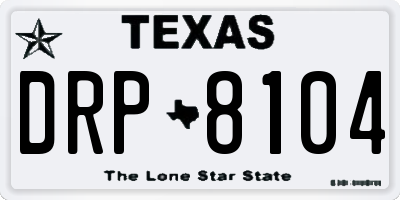 TX license plate DRP8104