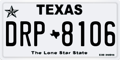 TX license plate DRP8106