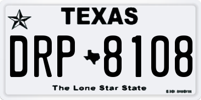 TX license plate DRP8108