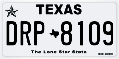 TX license plate DRP8109