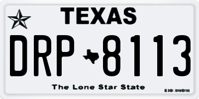 TX license plate DRP8113
