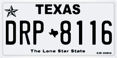 TX license plate DRP8116