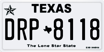 TX license plate DRP8118