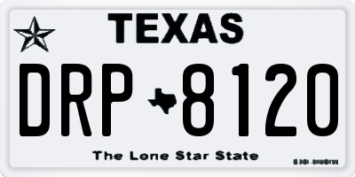 TX license plate DRP8120