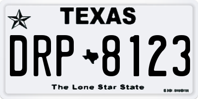 TX license plate DRP8123