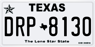 TX license plate DRP8130