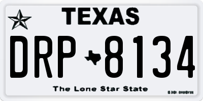 TX license plate DRP8134