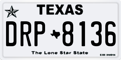 TX license plate DRP8136