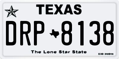 TX license plate DRP8138