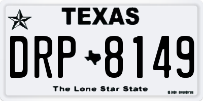 TX license plate DRP8149