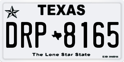 TX license plate DRP8165