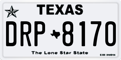 TX license plate DRP8170